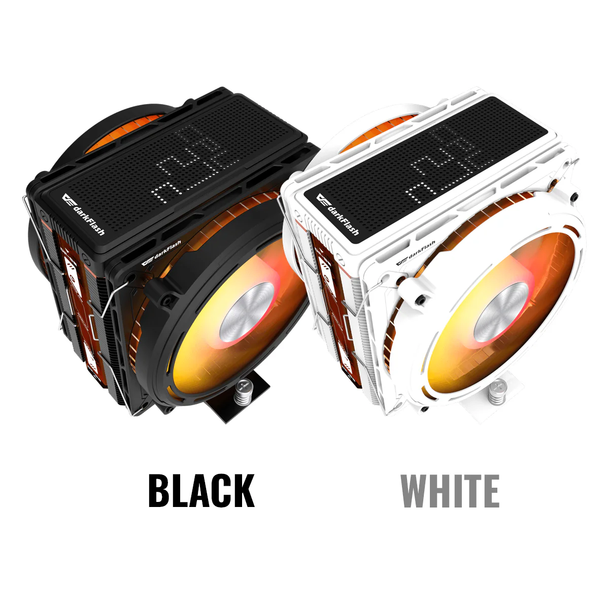DarkFlash E400 Plus LED Matrix Display Dual Fan Tower CPU Cooler (Black, White) - Image 17