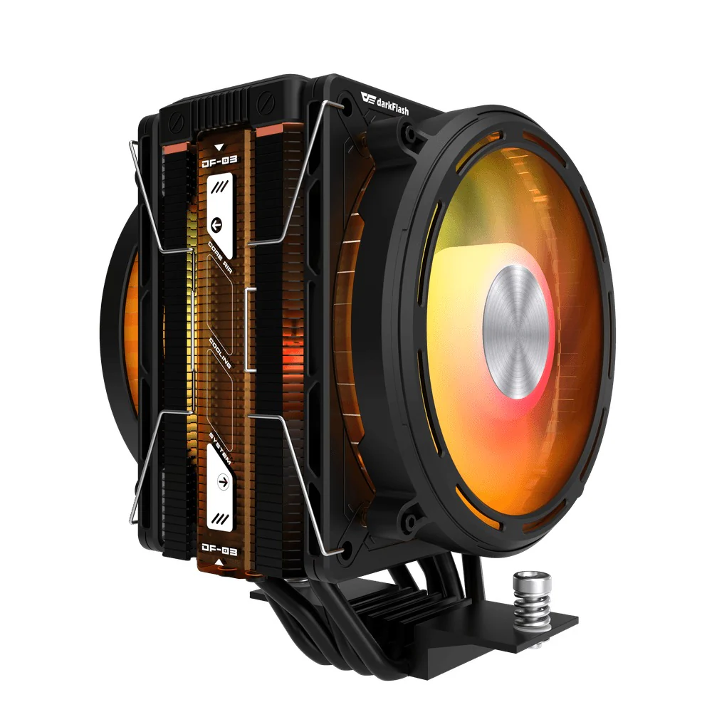 DarkFlash E400 Plus LED Matrix Display Dual Fan Tower CPU Cooler (Black, White) - Image 6