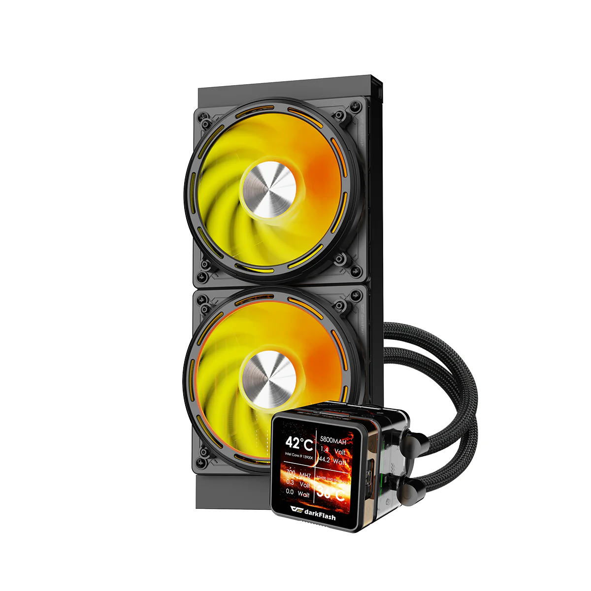 DarkFlash Explore DE240 AIO 240mm Liquid CPU Cooler (Black, White) - Image 5