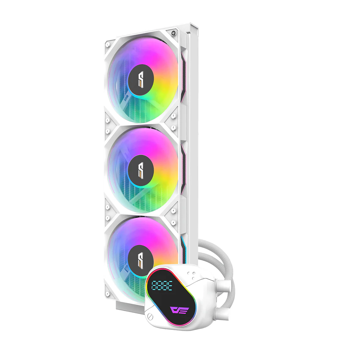 DarkFlash Explore DO 360 AIO 360mm Liquid CPU Cooler with Digital Screen Temperature (Black, White) - Image 7