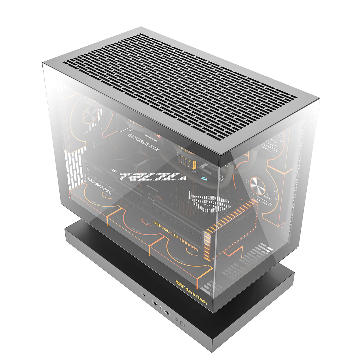 DarkFlash Floatron F1 Art Ultra TG Panel M-ATX PC Case (Black) - Image 15