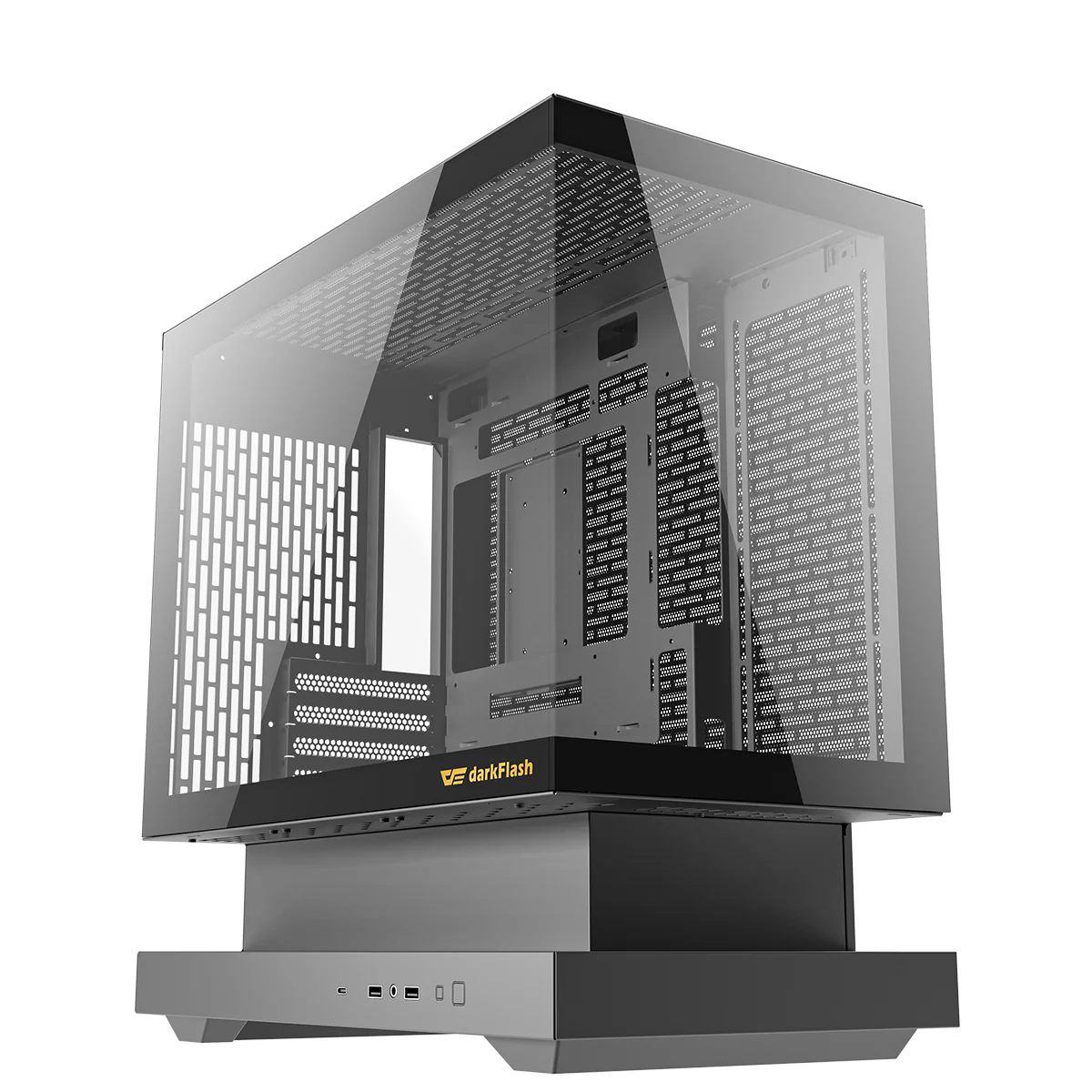 DarkFlash Floatron F1 Art Ultra TG Panel M-ATX PC Case (Black) - Image 2