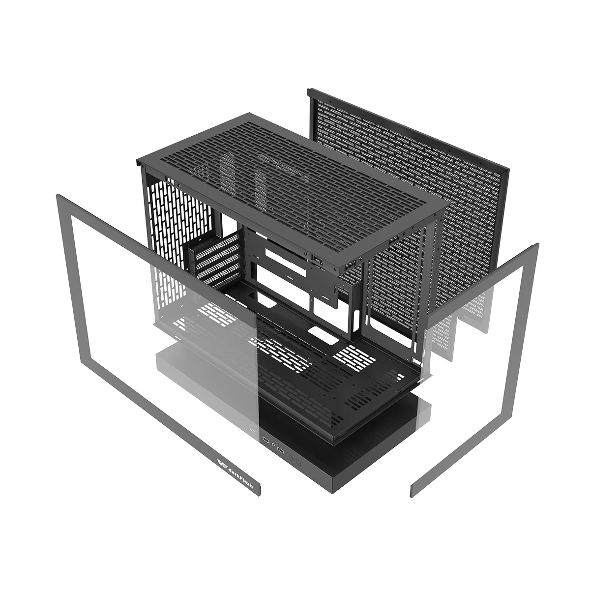 DarkFlash Floatron F1 Art Ultra TG Panel M-ATX PC Case (Black) - Image 20