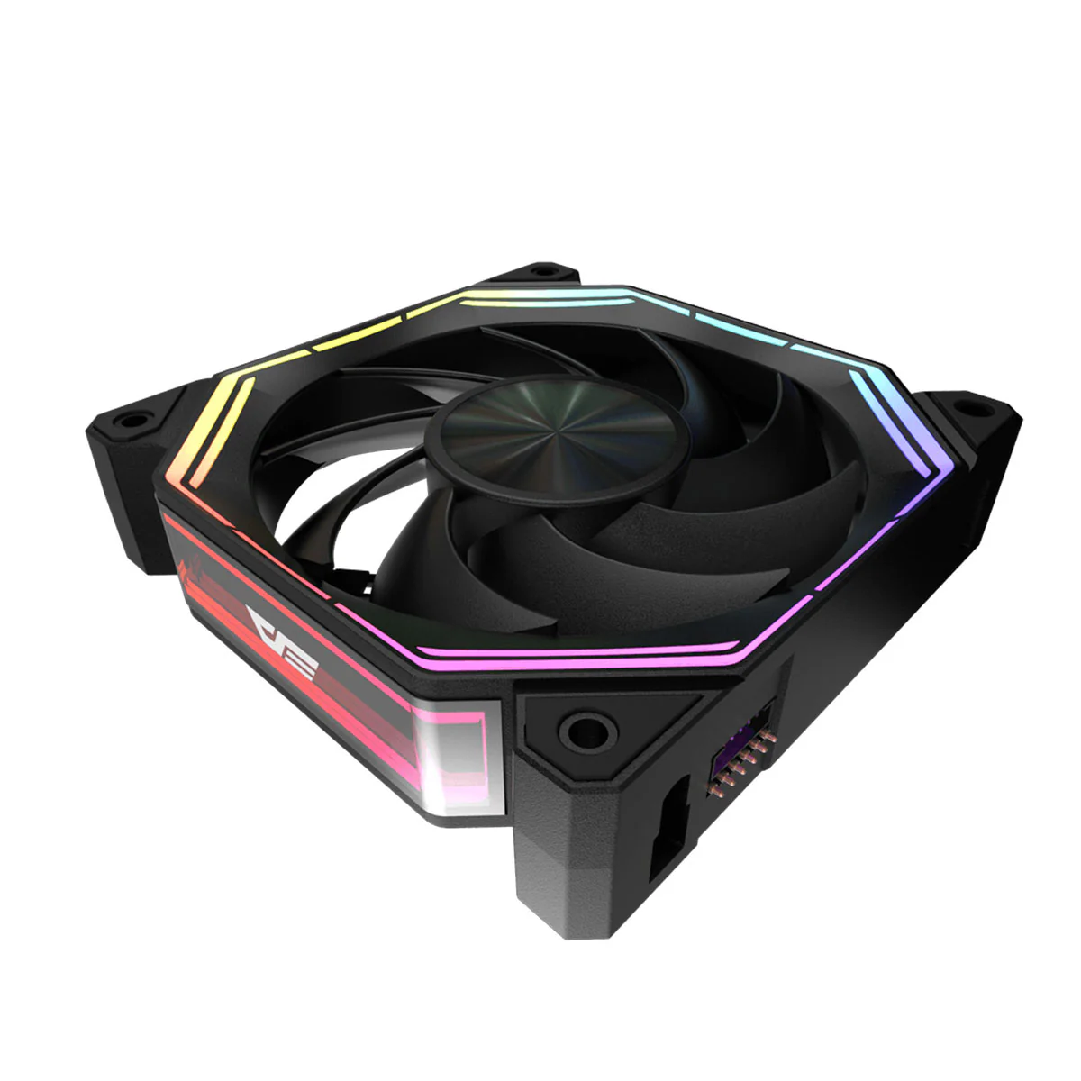 DarkFlash INF34 PWM ARGB Single Cooling Fan (Black, White) - Image 6