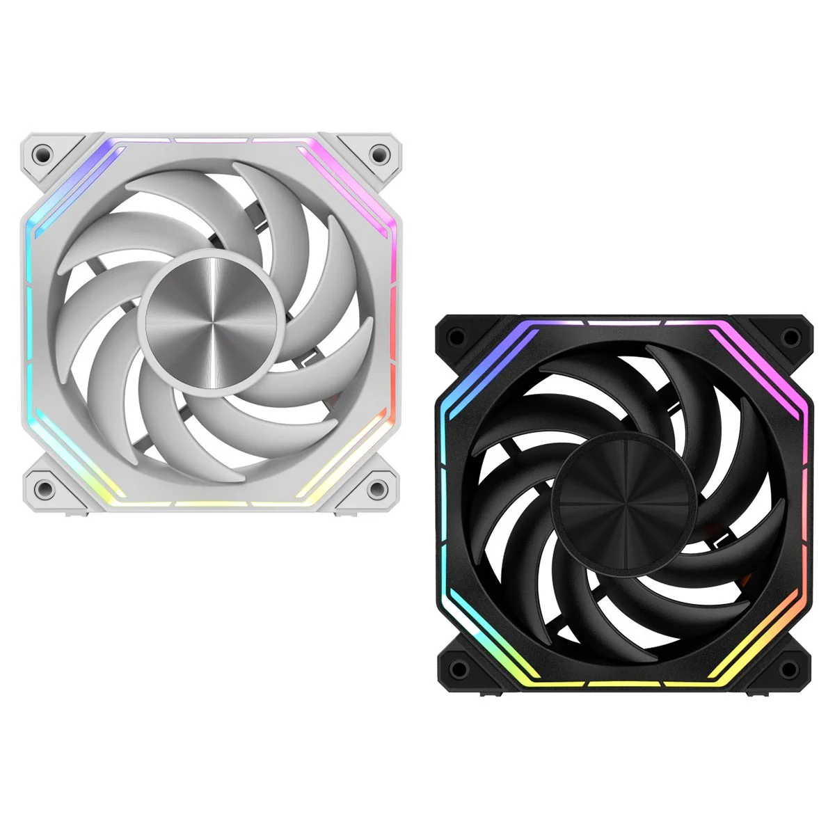DarkFlash INF34R Single Reverse Blade PWM ARGB Cooling Fan (Black, White) - Image 3