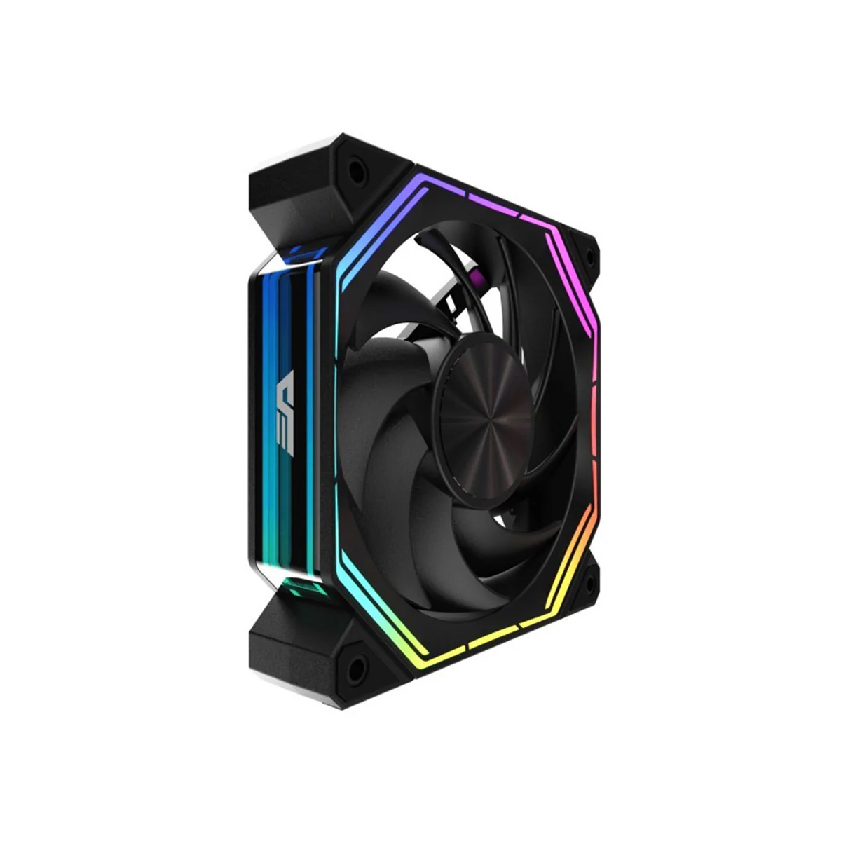 DarkFlash INF34R Single Reverse Blade PWM ARGB Cooling Fan (Black, White) - Image 5