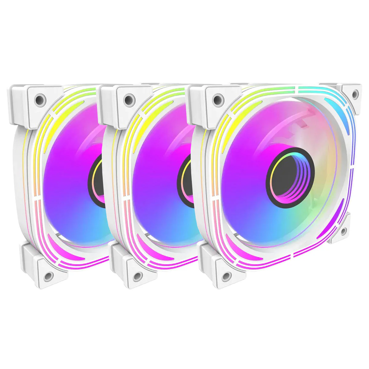 DarkFlash Infinity 24 120mm 6pin A-RGB Cooling Fan (3-In-1 Pack) (Black, White) - Image 7