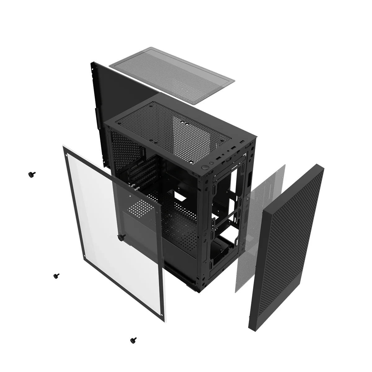 DarkFlash M305 TG Panel Luxury M-ATX PC Case (Black, White) - Image 11