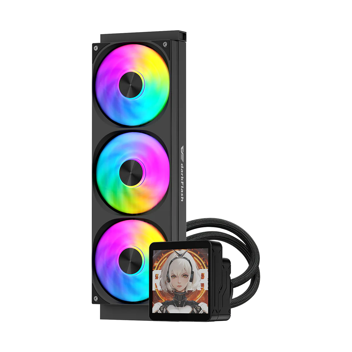 DarkFlash Max Wave DV360S ARGB AIO 360mm Liquid CPU Cooler (Black, White) - Image 5
