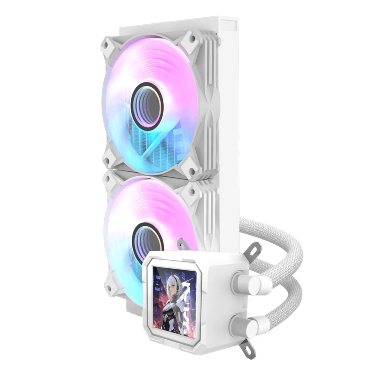 DarkFlash Wave DV240S ARGB AIO 240mm Liquid CPU Cooler (White) - Image 2