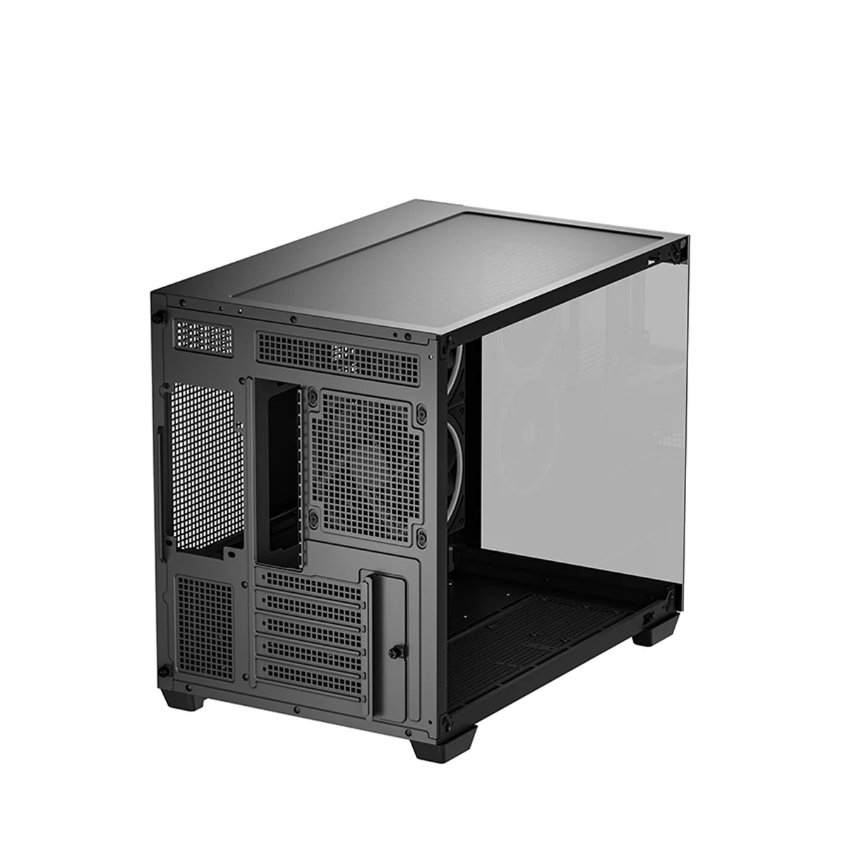 DeepCool CG330 3F Panoramic Glass Panel Dual Chamber M-ATX PC Case (Black, White) - Image 7