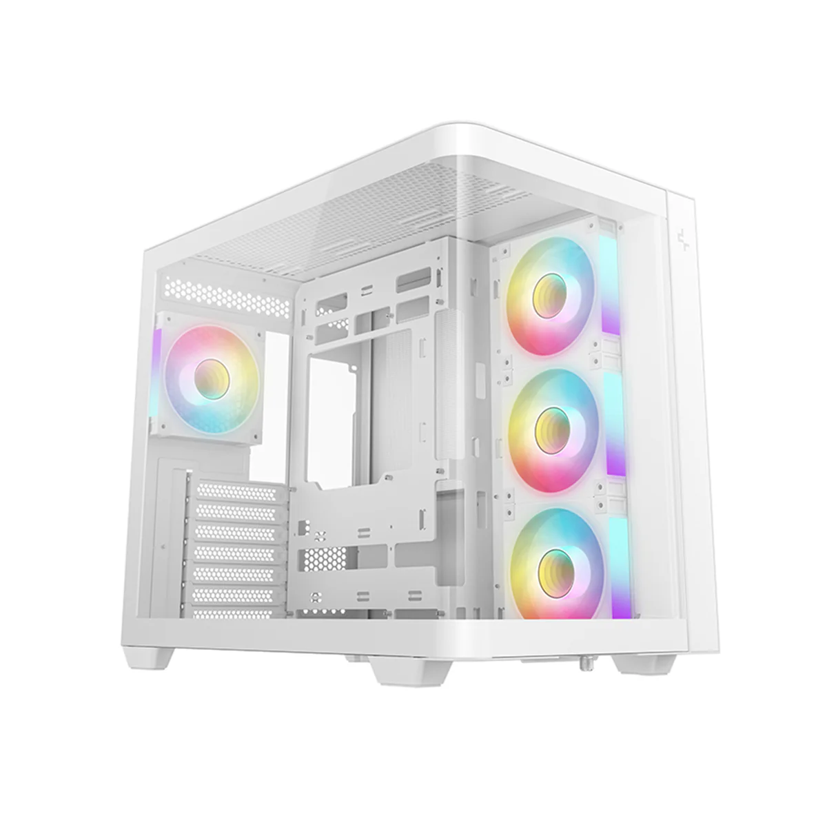DeepCool CG530U 4F Panoramic Curved Glass Dual Chamber ATX PC Case (Black, White) - Image 11