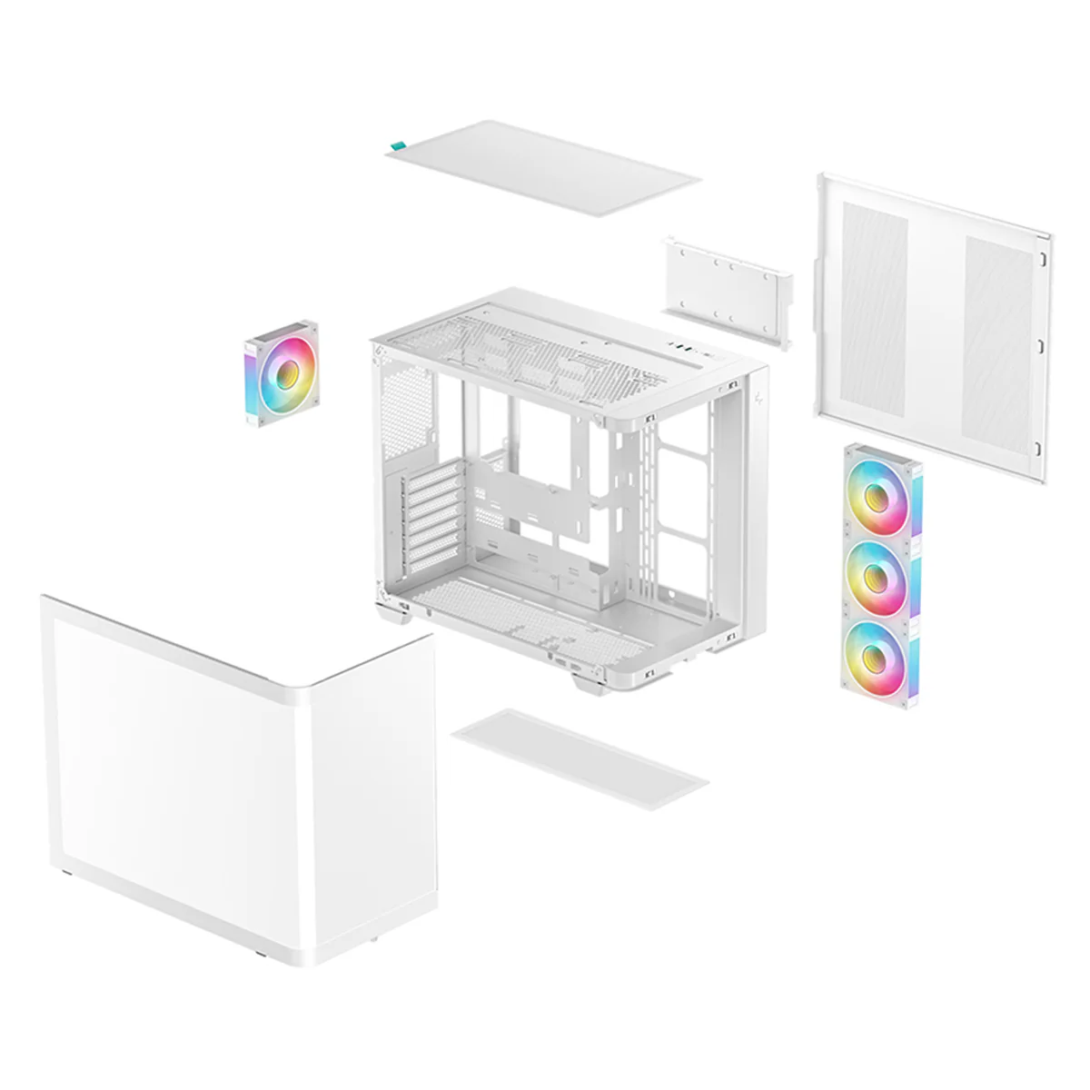 DeepCool CG530U 4F Panoramic Curved Glass Dual Chamber ATX PC Case (Black, White) - Image 17