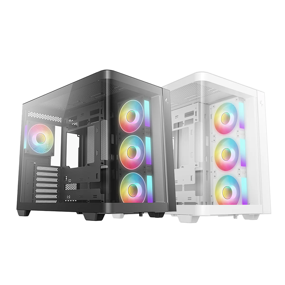 DeepCool CG530U 4F Panoramic Curved Glass Dual Chamber ATX PC Case (Black, White) - Image 19