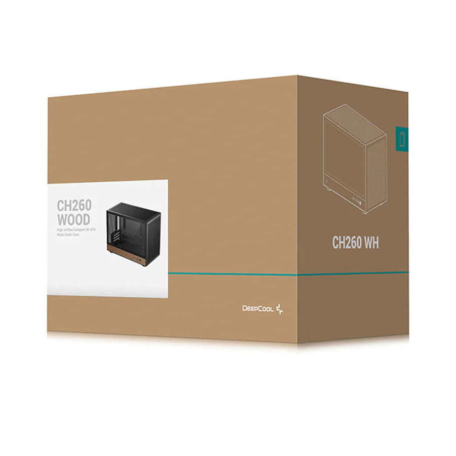 DeepCool CH260 Wood High Airflow Compact M-ATX Wood Grain PC Case (Black, White) (R-CH260-BKNWM0-G-1, R-CH260-WHNWM0-G-1) - Image 12
