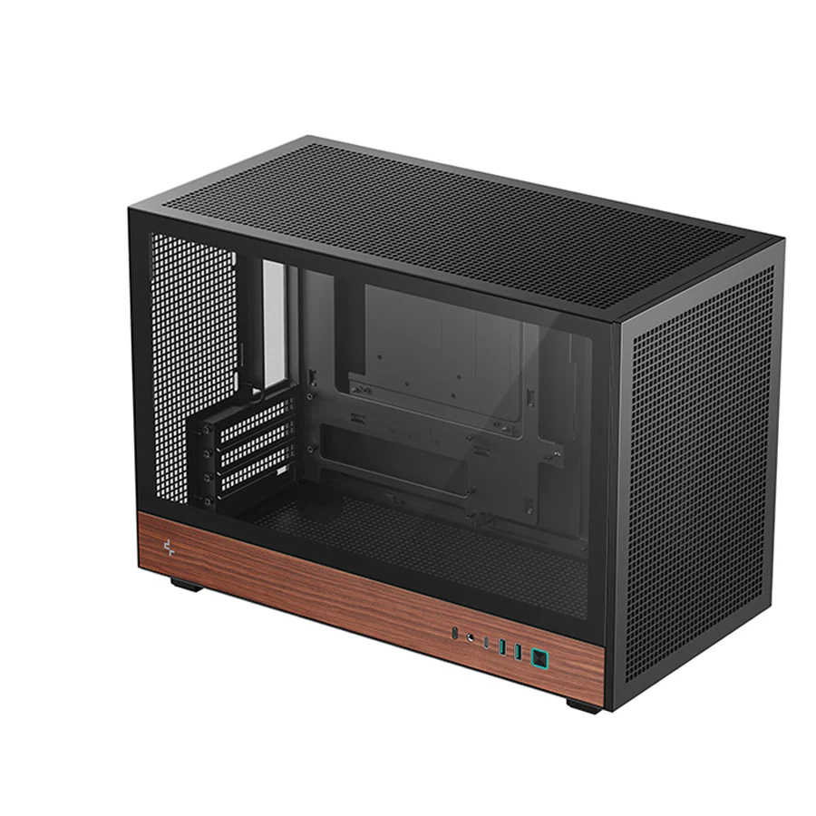DeepCool CH260 Wood High Airflow Compact M-ATX Wood Grain PC Case (Black, White) (R-CH260-BKNWM0-G-1, R-CH260-WHNWM0-G-1) - Image 2