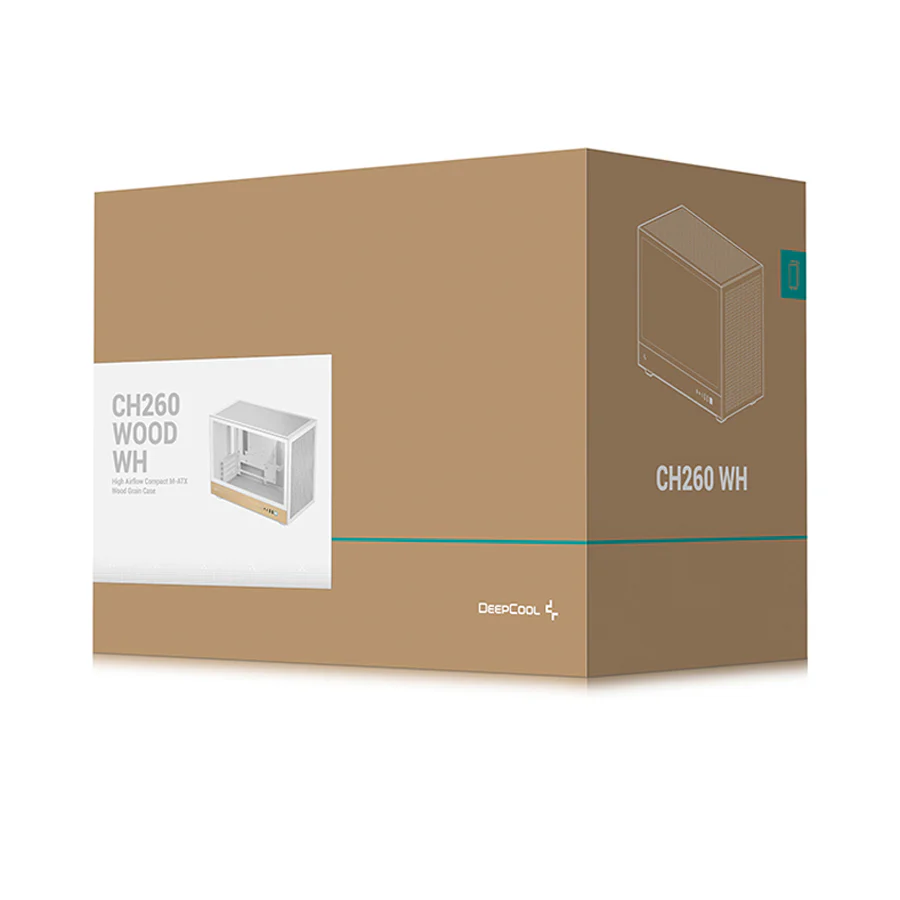 DeepCool CH260 Wood High Airflow Compact M-ATX Wood Grain PC Case (Black, White) (R-CH260-BKNWM0-G-1, R-CH260-WHNWM0-G-1) - Image 23