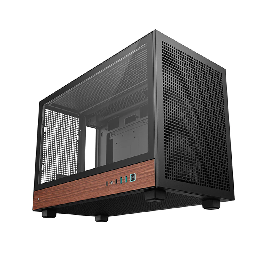 DeepCool CH260 Wood High Airflow Compact M-ATX Wood Grain PC Case (Black, White) (R-CH260-BKNWM0-G-1, R-CH260-WHNWM0-G-1) - Image 3