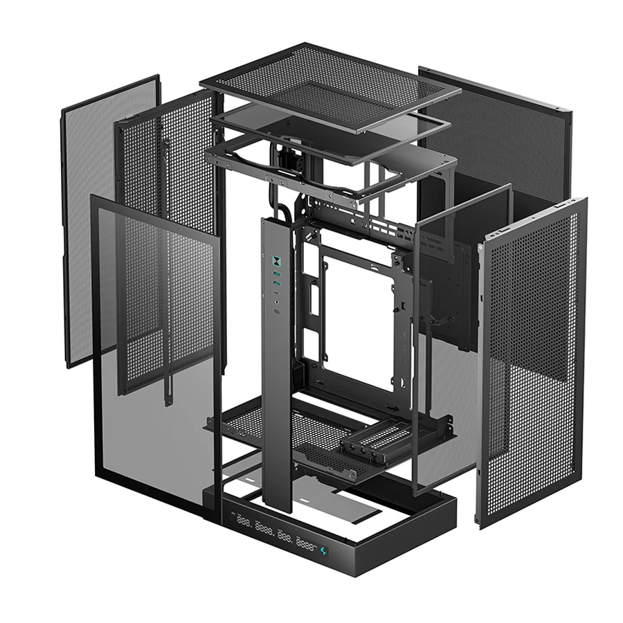 Deepcool CH270 Digital High Airflow Vertical M-ATX Compact Case with Data Screen (Black, White) - Image 10