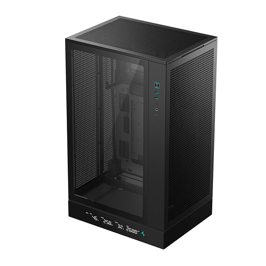 Deepcool CH270 Digital High Airflow Vertical M-ATX Compact Case with Data Screen (Black, White) - Image 2