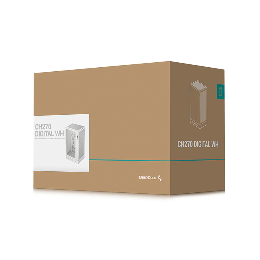 Deepcool CH270 Digital High Airflow Vertical M-ATX Compact Case with Data Screen (Black, White) - Image 23
