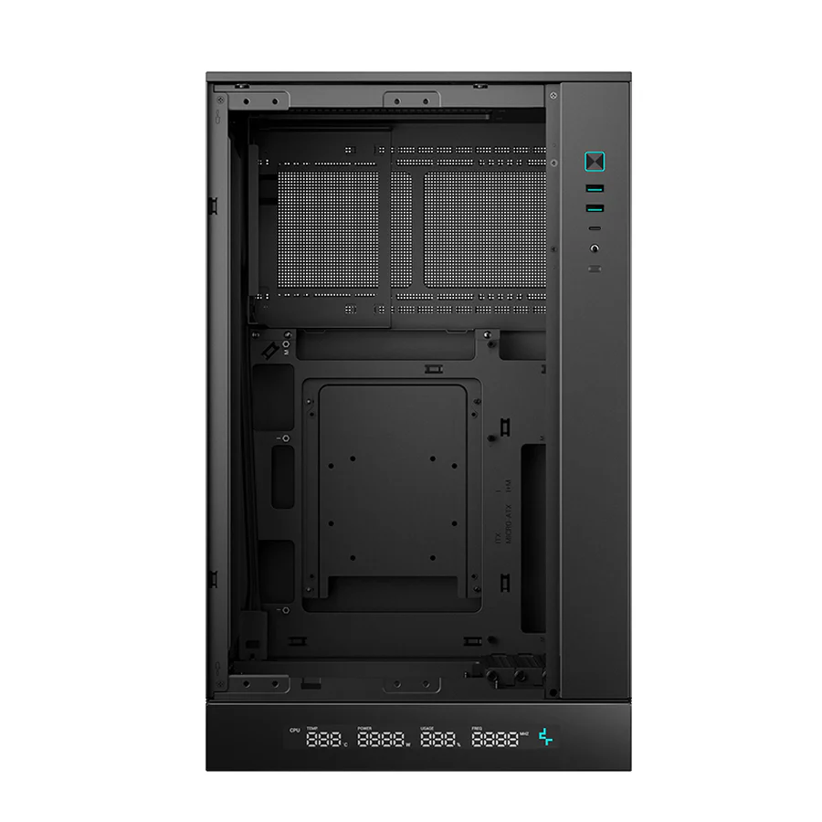 Deepcool CH270 Digital High Airflow Vertical M-ATX Compact Case with Data Screen (Black, White) - Image 6