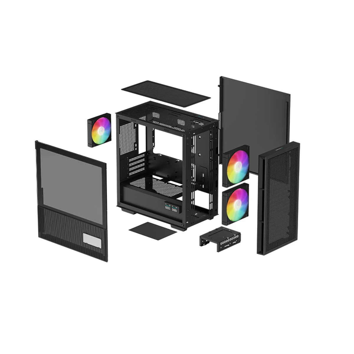 Deepcool CH360 Digital Micro Tower Mini-ITX/Micro ATX Case With Digital Display Screen With Tempered Glass Window (Black, White) - Image 12