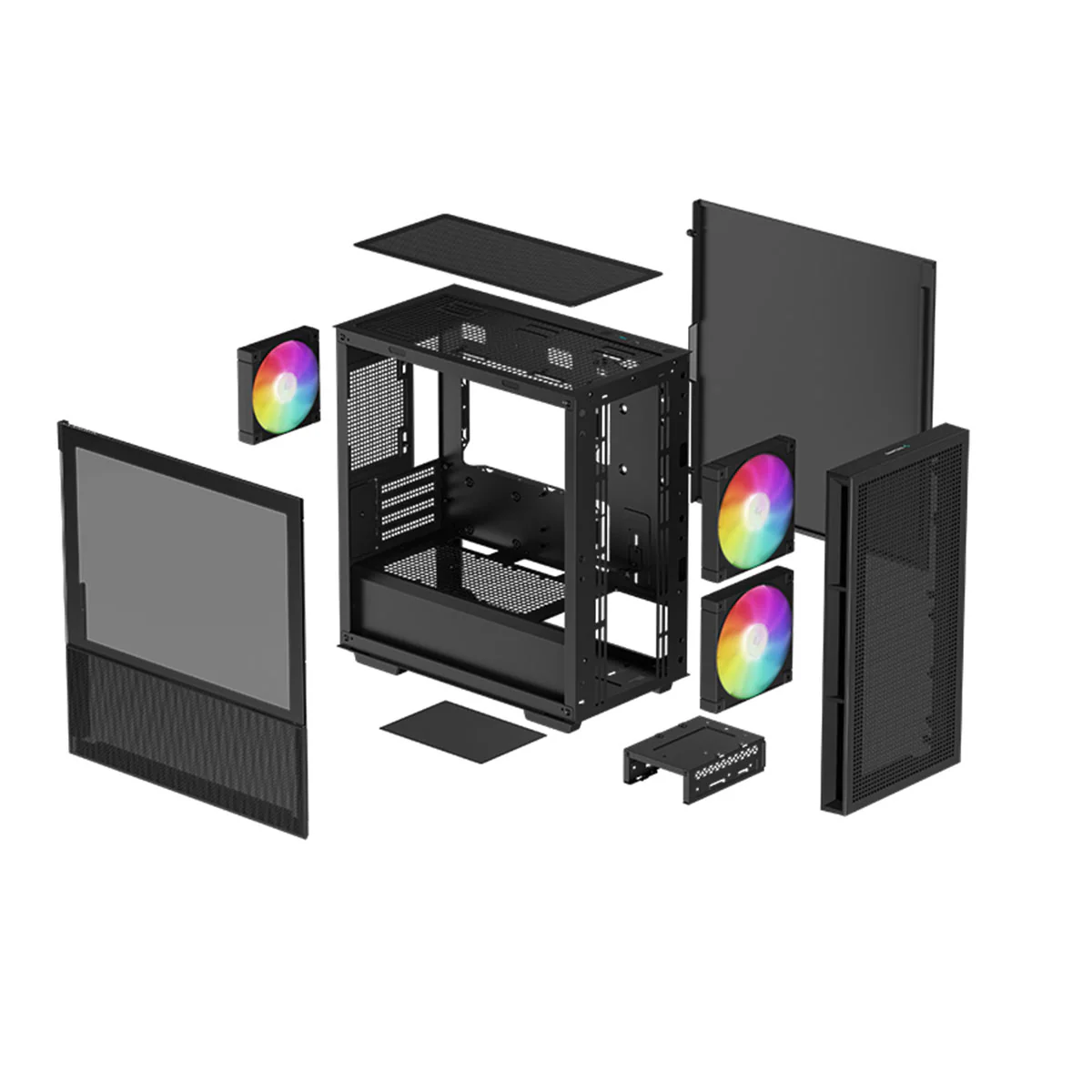 Deepcool CH360 Micro Tower Mini-ITX/Micro ATX Case Airflow Tempered glass + Mesh side panel (Black, White) - Image 12