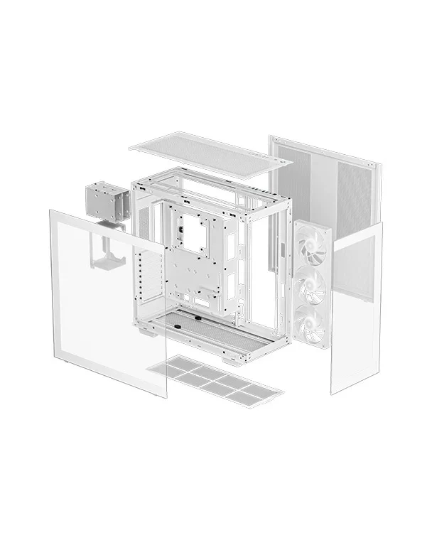 Deepcool CH780 ATX + Panoramic Glass Dual-Chamber Layout w/ Trinity 140mm Fans Full Tower Gaming Case - Image 8