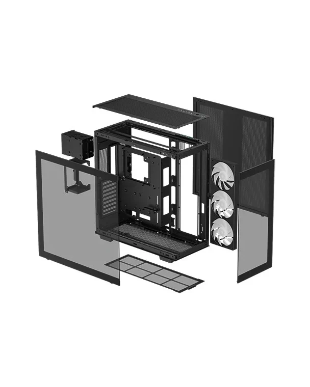 Deepcool CH780 ATX + Panoramic Glass Dual-Chamber Layout w/ Trinity 140mm Fans Full Tower Gaming Case - Image 9