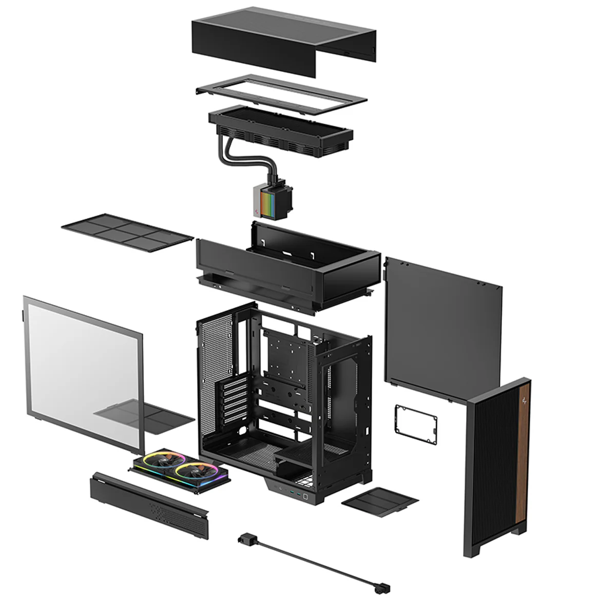 DeepCool CL6600 ATX PC Case with 360mm ARGB Liquid Cooler (Black, White) - Image 11
