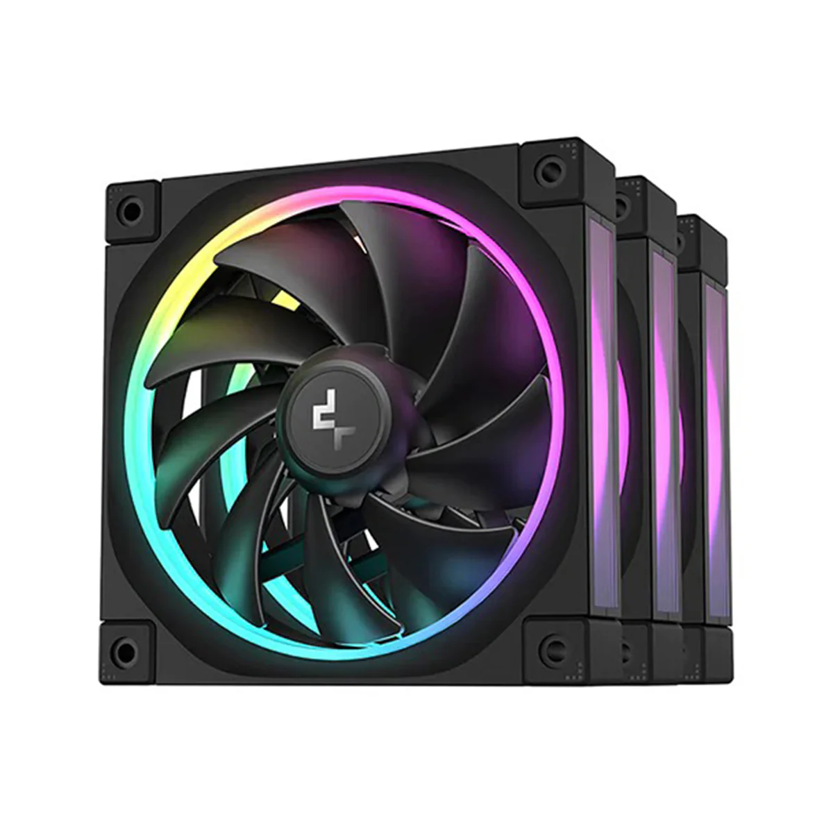 Deepcool FL12 120mm Unique ARGB Cooling Fan - 3-Pack (Black, White) (R-FL12-BKAPN3-G, R-FL12-WHAPN3-G) - Image 2