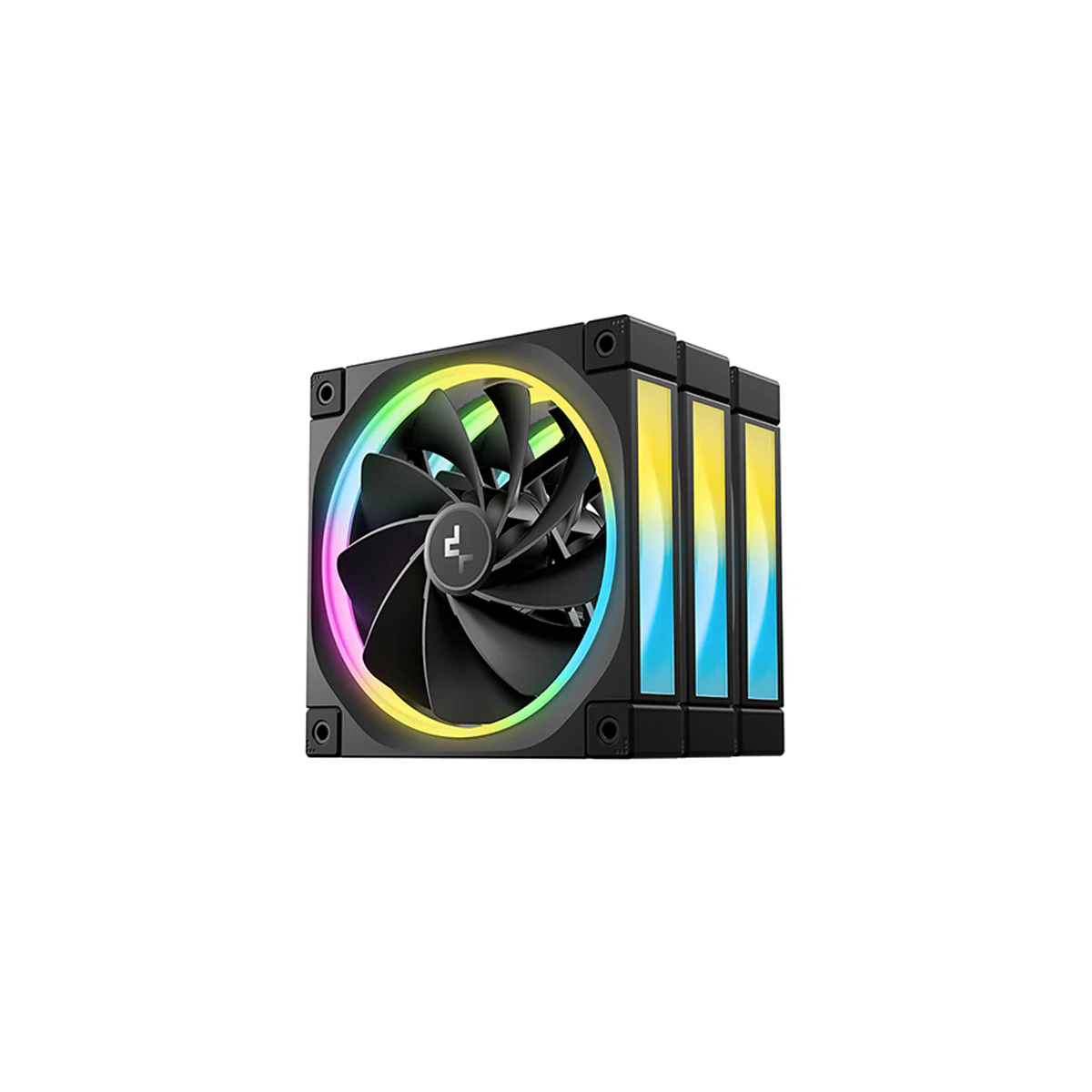 DeepCool FL12R 3-in-1 3x120mm Unique ARGB Fans (Black, White) - Image 2