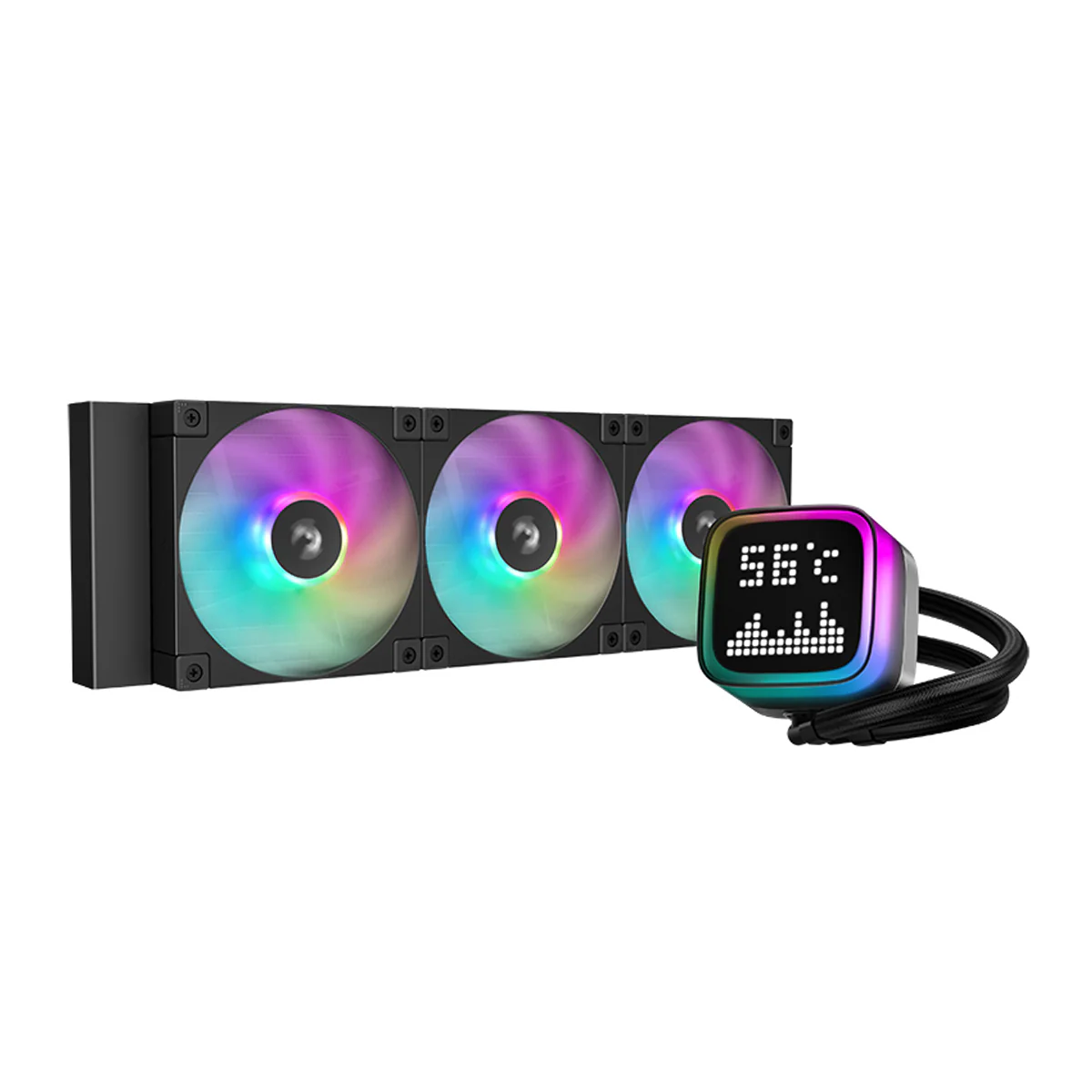 DeepCool LP360 PRO 360MM ARGB with Matrix Display Liquid Cooler Black (R-LP360-BKMSNC-G-1)