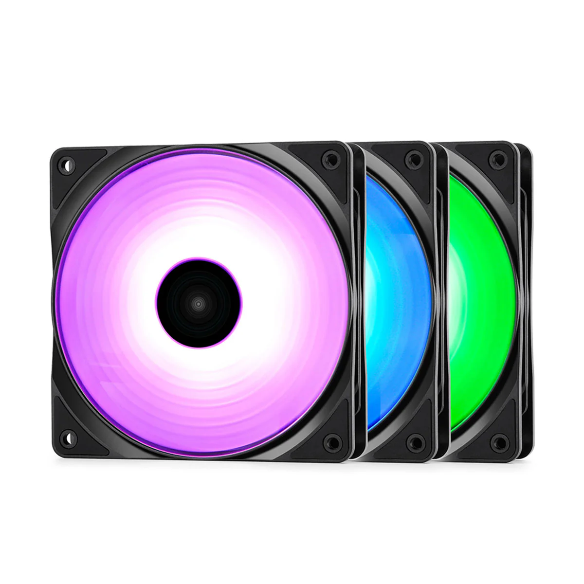 Deepcool RF120 3-IN-1 3X120MM Hydro Bearing 500-1500RPM PWM Control With Cable Controller High Brightness RGB LED Fans (DP-FRGB-RF120-3C) - Image 2