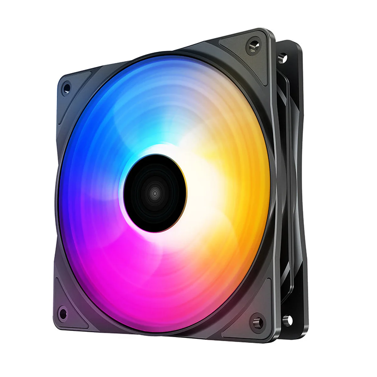 Deepcool RF120 FS 3-IN-1 3X120MM Hydro Bearing 500-1500RPM PWM Control 9 Blades 4-PIN RGB LED Fans (DP-FLED3-RF120FS-3P) - Image 2