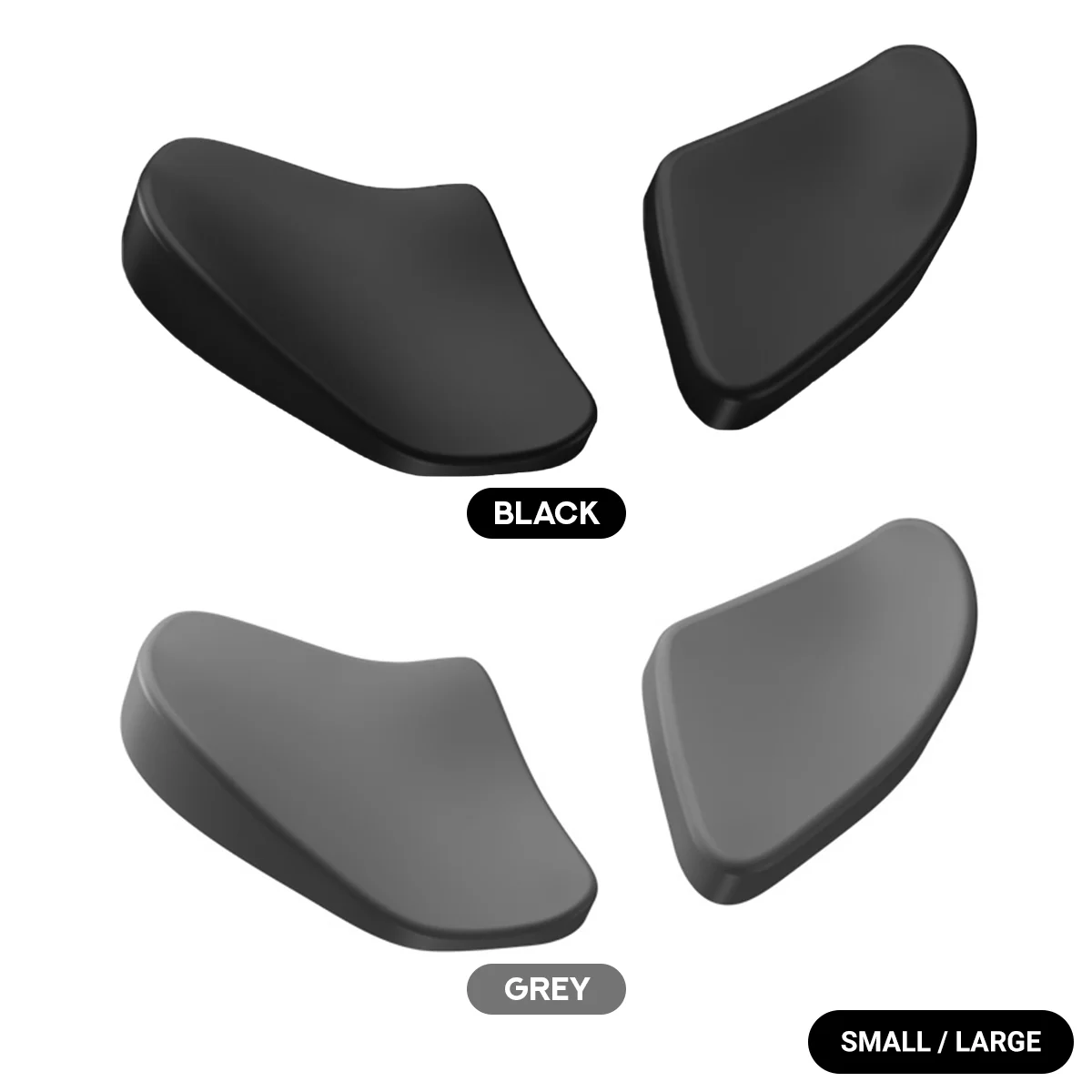 Deltahub Carpio 2.0 Replaceable Silicone Pads For Left-Handed (Small, Large) (Black, Grey)