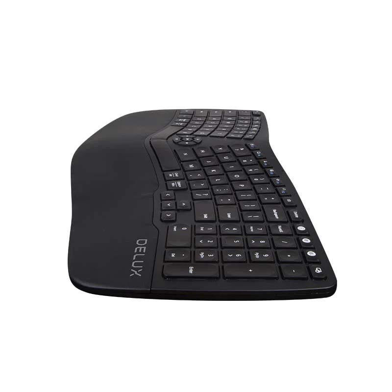 Delux GM902 Wireless Ergonomic Keyboard (Black) - Image 3