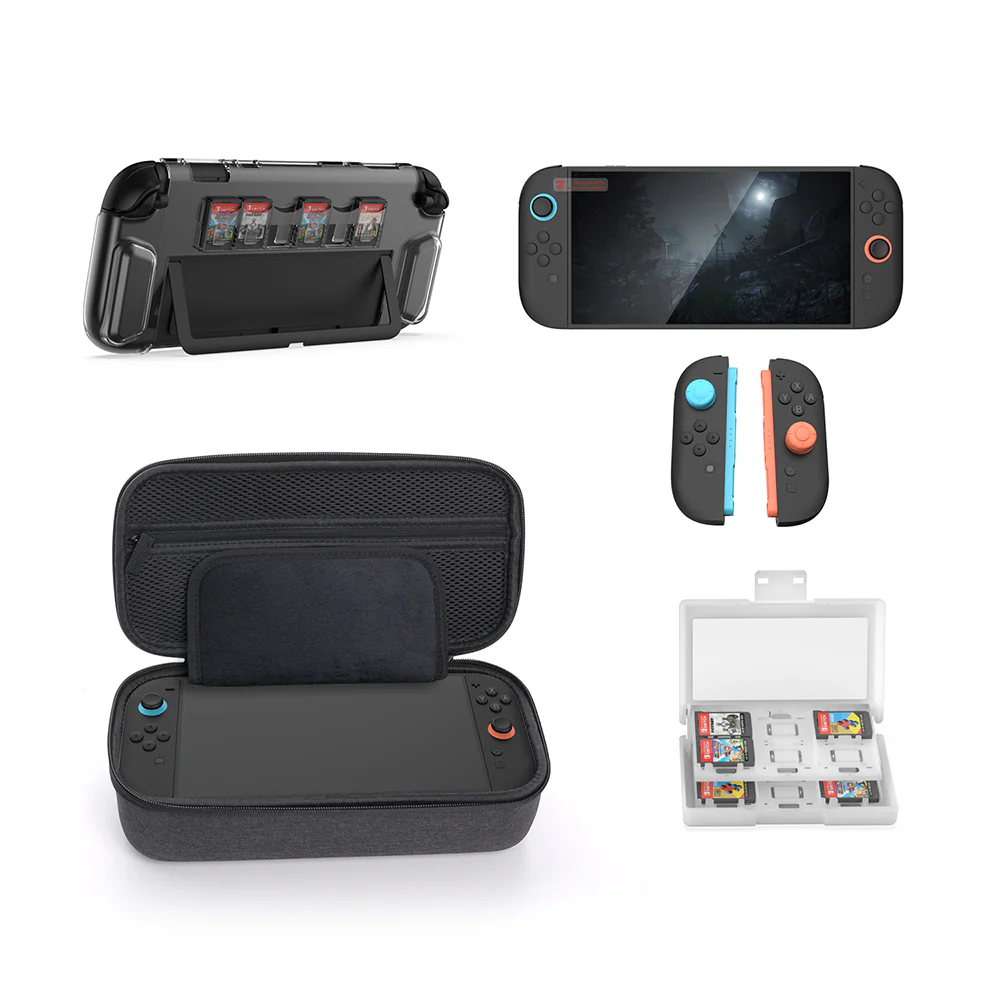 Dobe 10 Piece Storage & Protection Kit for Nintendo Switch 2 (Dark Grey) TNS-5112 - Image 6