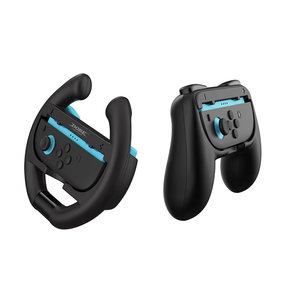Dobe Controller Grip & Semi-Circle Steering Wheel Kit for Nintendo Switch 2 Joy-Pad (Black) TNS-5109 - Image 3