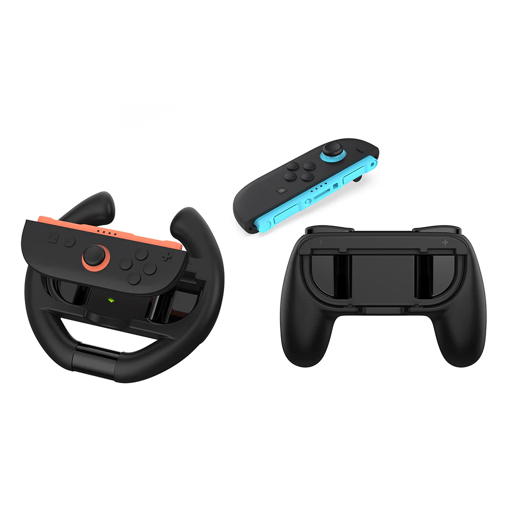 Dobe Controller Grip & Semi-Circle Steering Wheel Kit for Nintendo Switch 2 Joy-Pad (Black) TNS-5109 - Image 4