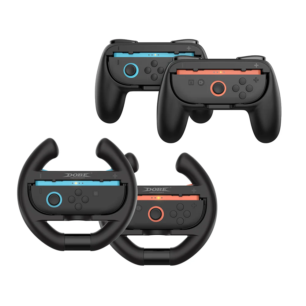 Dobe Controller Grip & Semi-Circle Steering Wheel Kit for Nintendo Switch 2 Joy-Pad (Black) TNS-5109 - Image 5