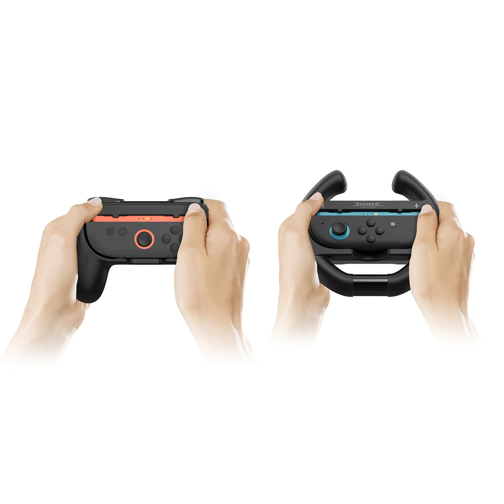 Dobe Controller Grip & Semi-Circle Steering Wheel Kit for Nintendo Switch 2 Joy-Pad (Black) TNS-5109 - Image 6