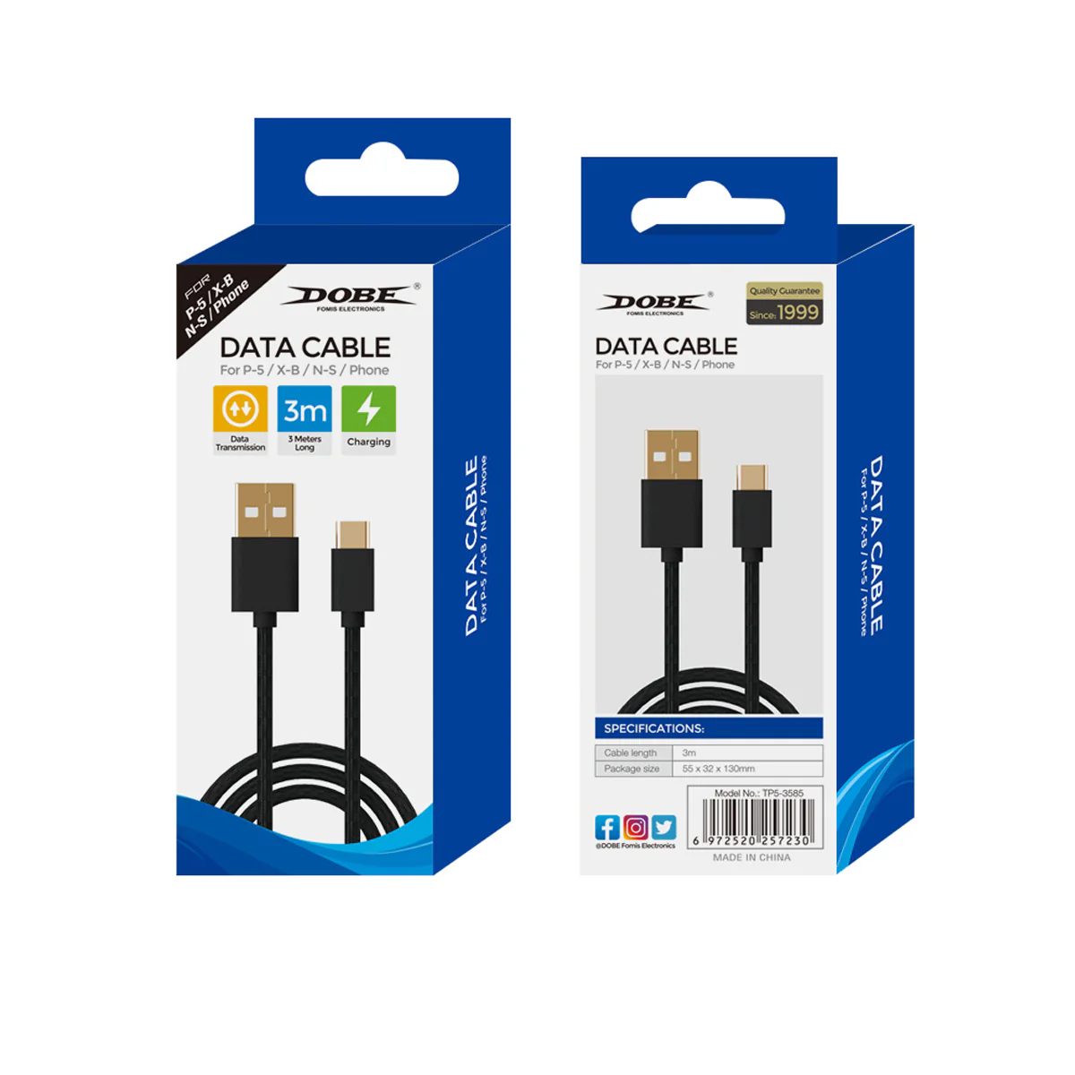 Dobe Data Cable 3M For PS5 / Xbox / Nintendo Switch / Phone TP5-3585 - Image 5