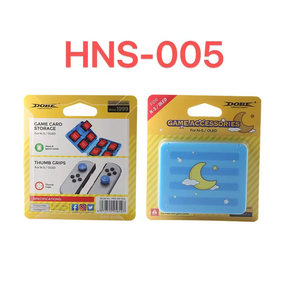 Dobe Game Card Storage + JoyCon Silicon Thumb Grips for Switch/ Switch OLED (Blue) HNS-005 - Image 4