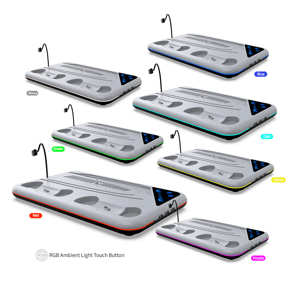 Dobe Multi-Functional Cooling & Charging Dock for PS5/ PS5 Slim Black/White TP5-3557 - Image 6