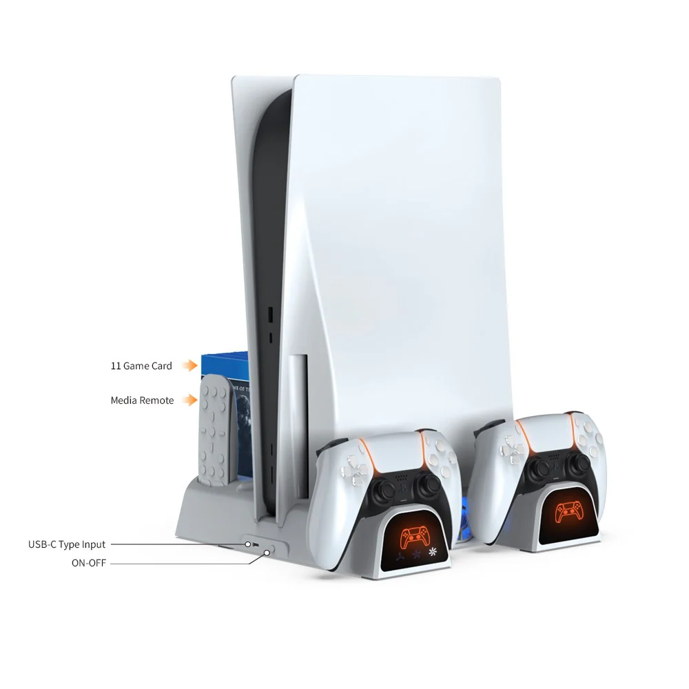 Dobe Multifunctional Cooling Charging Dock for PS5 / PS5 Slim / PS5 Pro (White) TP5-3532D - Image 4