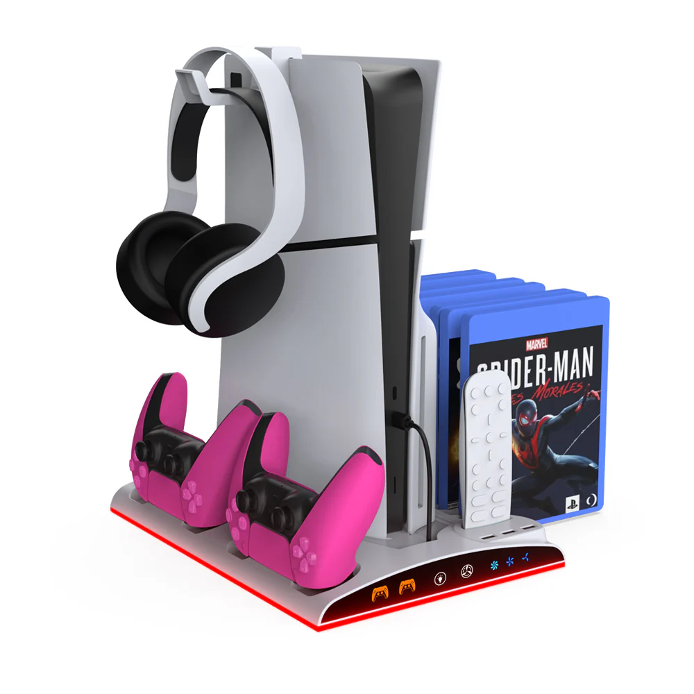 Dobe Multifunctional Cooling & Charging Stand For PS5 / PS5 Slim TP5-3570 (White, Black) - Image 5