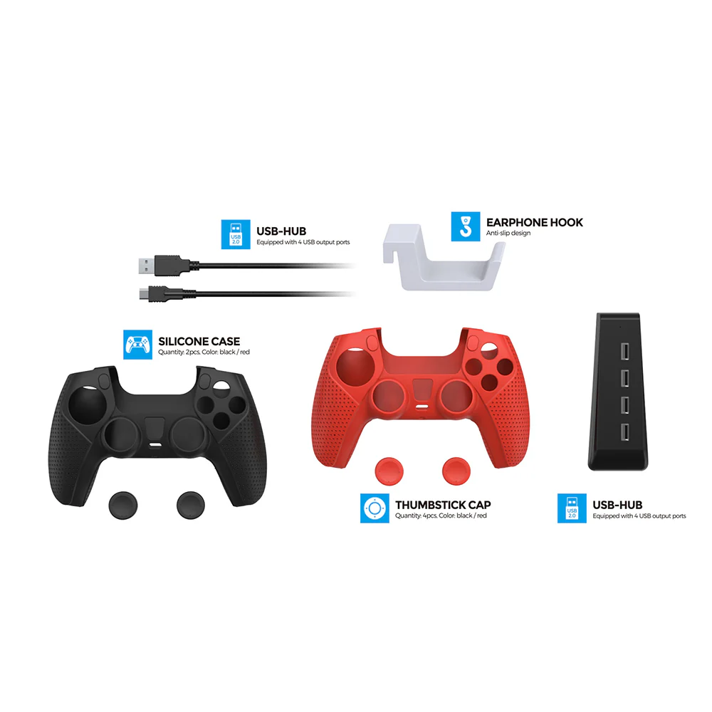 Dobe Player Pack for PS5 (Black) TP5-35118 - Image 2