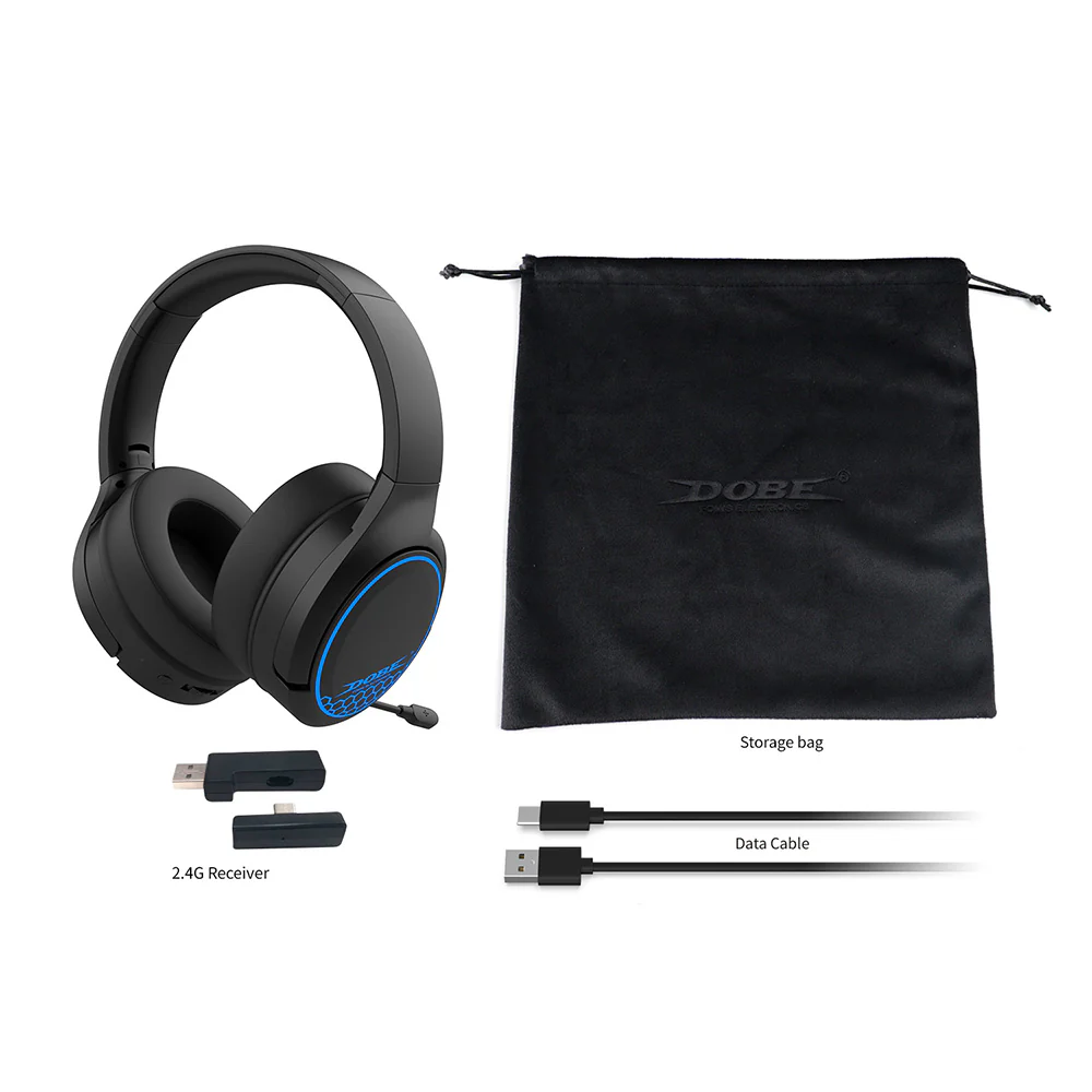Dobe RGB Wireless Gaming Headset for PS5/PS4/Nintendo Switch/PC/Phone TP5-35110 - Image 9